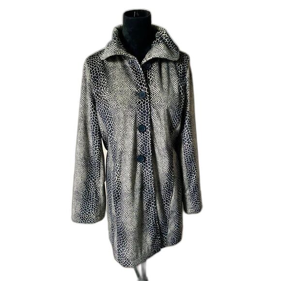 dennis basso Jackets & Blazers - DENNIS BASSO faux fur coat GLAM fancy animal print snakeskin soft warm sz S